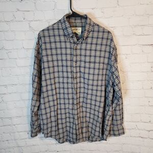 Men's Eddie Bauer Plaid Longsleeve Button-Up Shirt, Size Medium